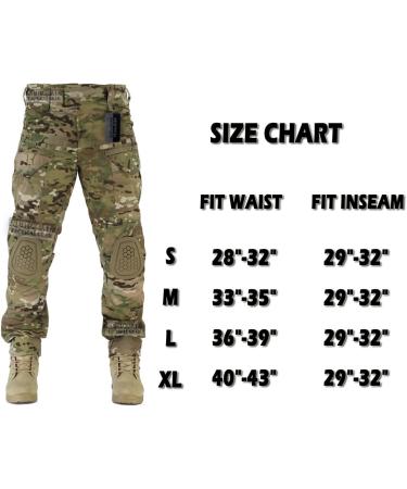 ZAPT Combat Pants Men's Airsoft Paintball Tactical Pants with Knee Pads - Multicam Black, Size Medium - Buy Online on GoSupps.com