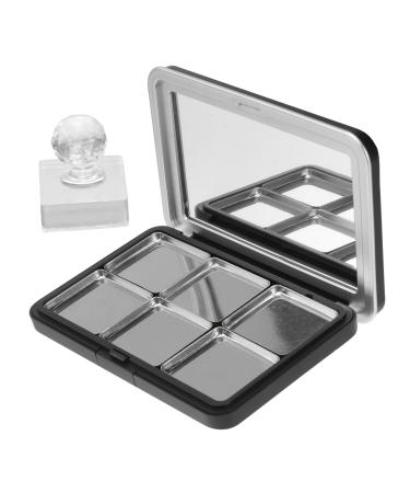 Healeved 1 Set Eye Shadow Box Refillable Lipstick Container Refillable Blusher Container DIY Blusher Container Travel Makeup Plate Fillable Eyeshadow Container Travel Eyeshadow Container 11x7.4cm Black