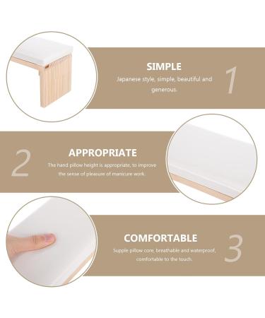 HEALLILY Nail Art Hand Rest Manicure Hand Pillow Wooden Manicure Cushion Manicure Wrist Pillow Nail Art Wood Rest Hand Pillow for Nail Salon Home White 30x13cm - Buy Online on GoSupps.com