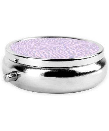 Purple Leaf Printed Mini Round Pill Box | 3 Compartment Travel Organizer | Portable Medicine Case for Home & Office - Buy Online on GoSupps.com