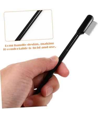 FOMIYES 1 Set Eyelash Comb Metal Brow Lash Makeup Brush Brow Makeup Brush Brow Brush with Bag Brow Spoolie Brush Eyebrow Comb Brush The Lash Tool Steel Needle Girl Wooden Handle Metal Comb 15x1.8cm Black - Buy Online on GoSupps.com