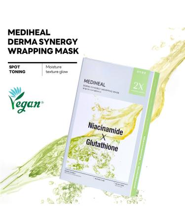 Mediheal Derma Synergy Wrapping Mask for Blemish Care - 10 Packs | Niacinamide & Glutathione for Skin Brightening & Improved Blemishes - Buy Online on GoSupps.com