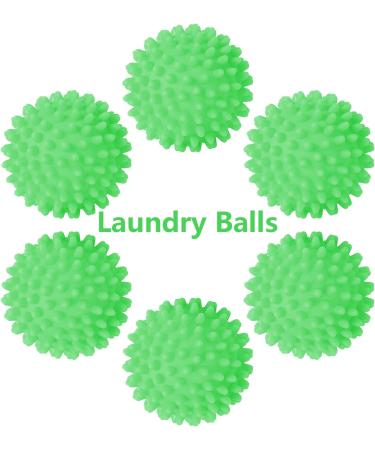 6Pcs Dryer Tumble Balls Reusable Dryer Laundry Balls Reduce Wrinkles and Static Cling Green - Buy Online on GoSupps.com
