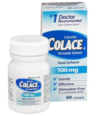 Colace Colace Docusate Sodium Stool Softener Laxative Capsules 60 ct 100 mg (Pack of 2)