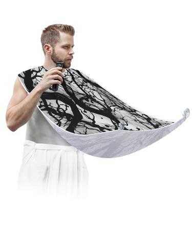 Tree Trunk Beard Bib Apron Beard Hair Catcher for Men Shaving Fathers Day Anniversary Christmas Gifts for Dad Husband Beard Bib with 2 Suction Cups