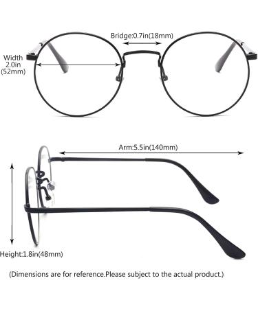 ALWAYSUV Retro Metal Frame Round Mirror Glasses | Classic Black Clear Lens Decorative Eyewear for Men & Women - Buy Online on GoSupps.com