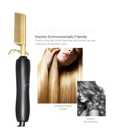 2-in-1 Hot Hair Brush & Straightener | Electric PTC Heating Curler + Dryer for Home Use - Buy Online on GoSupps.com