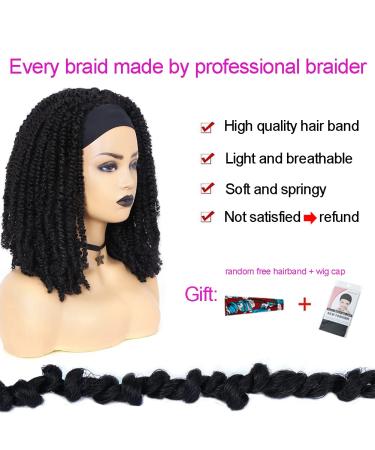 Dreadlock Wig Headband: Black Short Passion Twist Braided Wig for Black Women (Black-16) - Buy Online on GoSupps.com