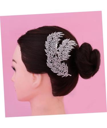 Ipetboom 1pc Wedding Hairpin Bridal Tiara Hair Comb Pin Korean Hair Accessories Wedding Hair Side Comb Wedding Tiara Rhinestone for Hair Leaf Hair Accessories Bride Diamond Rhinestone Bun - Buy Online on GoSupps.com