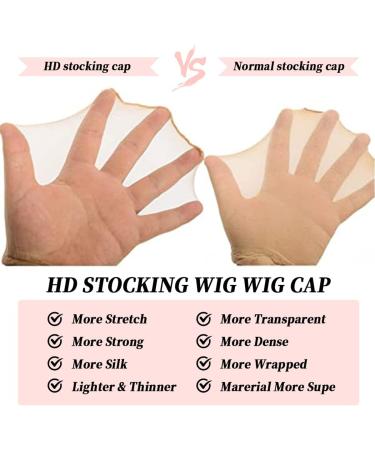 Wig Caps for Women HD Wig Cap for Lace Front Wig Bald Cap for Wigs Stocking Caps for Wigs (6pcs) - Buy Online on GoSupps.com
