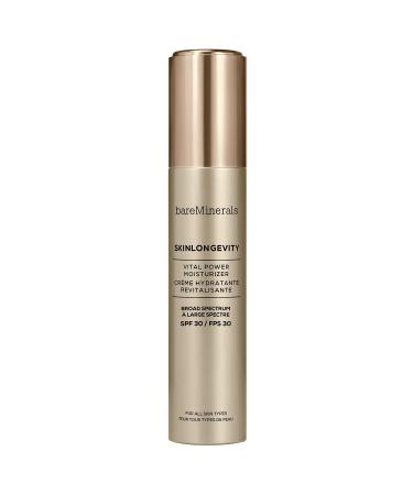 bareMinerals Skinlongevity Vital Power Moisturizer Broad Spectrum SPF 30  Cedar 11  1.18 Fl Oz