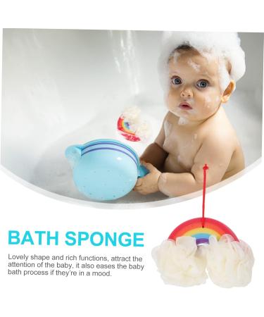 Ipetboom 1pc Rainbow Bath Ball Shower Pouf Shower Back Scrubber Metal Hairpin Stick Infant Tub Irish Accessories for Women Animal Pouf Loofah Kids Sponge Makeup Take a Bath Child - Buy Online on GoSupps.com