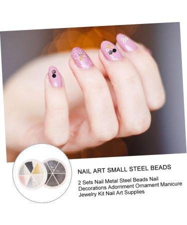 Healeved 4 Sets Mini Nail Beads Nail Art Craft Nail Jewels Glitter Nail Ornaments 3D Manicure Decals Nail Art Accessory Nails Art Rhinestones Nail Art Charms Fingernail Charms Assorted - Buy Online on GoSupps.com