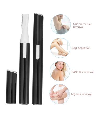 FRCOLOR 2 Sets Electric Eyebrow Trimmer & Chin Hair Remover - Women's Razors for Perfect Brow Shaping | Aluminum Tube Hair Removal Device (Black 2pcs - Buy Online on GoSupps.com