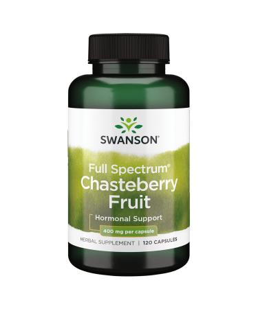 Swanson Chasteberry Fruit - Herbal Supplement Promoting Women's Health & Menopausal & Menstrual Support - May Support Balance & Skin Health - (120 Capsules 400mg Each)