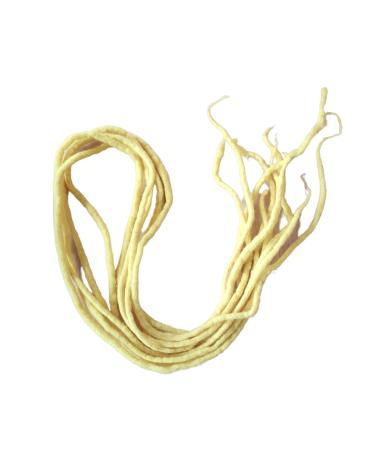 Dreads for Braiding - Wool Dreadlocks - Real Hair Extensions (Wool) from Sheep - Natural Product Made of Sheep's Wool (5 Strands Yellow)
