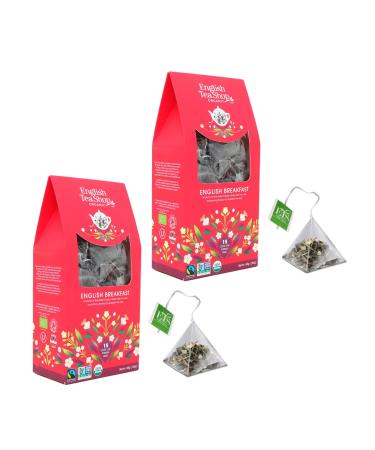 English Tea Shop English Tea Shop | Equosolidal Organic Black Tea | English Breakfast in Eco-Box - 2 x 15 Pyramid Infusers (90 Gr) | Ceylon Black Tea