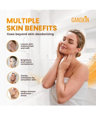 Ganskin Persimmon Body Wash for Body Odor Control Natural Deodorant Soap for Eliminating Odor Underarms Intimate Inner Thigh Bikini Area Smelly Feet Purifying Deodorizing Soap Kids Safe - Buy Online on GoSupps.com