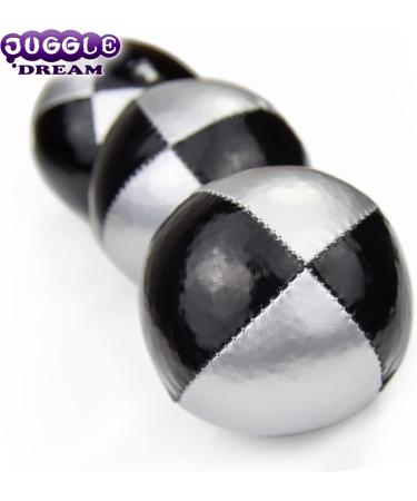 Juggle Dream 3x Pro Thud Juggling Balls Set - Professional Silver/Black Balls with Free Online Learning Video for Beginners & Experts - Buy Online on GoSupps.com