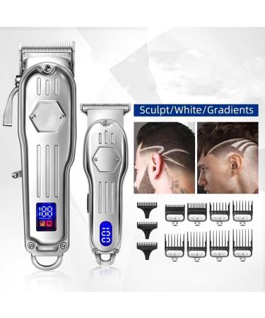 Buy Professional 2 in 1 Metal Hair Clippers for Men - Rechargeable Barber Haircut & Beard Trimmer Combo Kit - Buy Online on GoSupps.com
