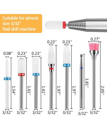7-Piece Ceramic Nail Drill Bits Set - Perfect for Manicure & Pedicure | Water Outdated Gel & Acrylic Skin Milling Tools for Home Use - Buy Online on GoSupps.com