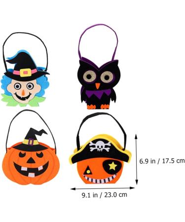 Alipis 4pcs Halloween Candy Bag Halloween Bags Goodie Bag Kids Trick or Treat Handbag Felt Cloth - Buy Online on GoSupps.com