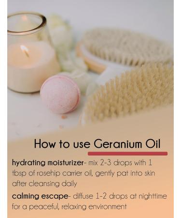 GreenHealth Geranium Essential Oil 1/2 fl oz (15 ml) Glass Bottle 100% Pure - Buy Online on GoSupps.com