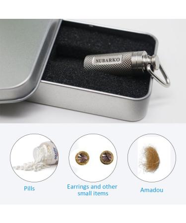 NUBARKO Mini Pill Fob - Titanium Keychain Pill Holder for Emergency Aspirin & Nitroglycerin | Waterproof Lightweight Non-Allergenic - Ideal for Men & Women - Buy Online on GoSupps.com