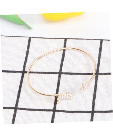 TENDYCOCO 2pcs Rhinestone Bracelets Open Cuff Bracelet Crystal Vintage Bracelets Moon Bracelet for Women Friendship Bracelet Shiny Bracelet Crystals Bracelet To Open Wristband 5.5X5.5cmx2pcs Goldenx2pcs - Buy Online on GoSupps.com