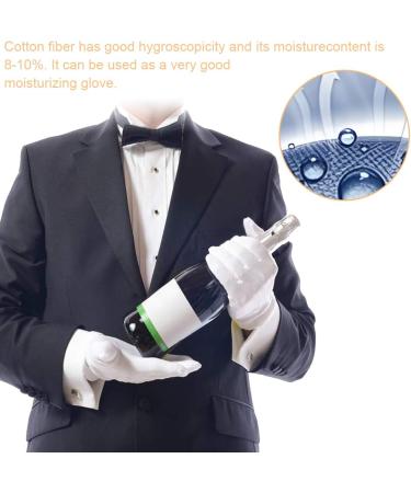 PSOWQ Ultra-Thin White Cotton Gloves for Dry Hands - Moisturizing Eczema Relief Spa & Jewelry Inspection - 24 Pieces (12 Pairs) - Buy Online on GoSupps.com