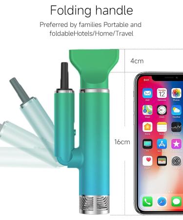 Professional Folding Handle Hair Dryer - 110 000 RPM Brushless Motor Ionic Lightweight Travel Blow Dryer with Diffuser 3 Heat/2 Speed Settings - Green - Buy Online on GoSupps.com