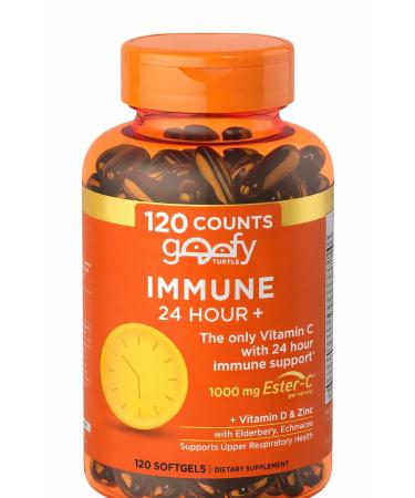 Nature_Bountys_ Immune 24 Hour + 1000mg Vitamin C (120 Count.) with Vitamin D Zinc Elderberry & Echinacea - Non-GMO Rapid Release Softgels