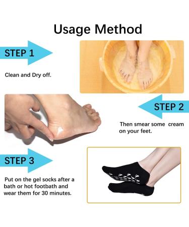 Men's Moisturizing Gel Spa Socks for Repairing Dry, Cracked Feet - Black - Buy Online on GoSupps.com