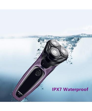 Buy SID Electric Men's Razor - 100% Waterproof Face Shaver with Pop-up Trimmer Fast Charging & 3D Smart Floating LED Display (Purple) - International Shipping Available - Buy Online on GoSupps.com