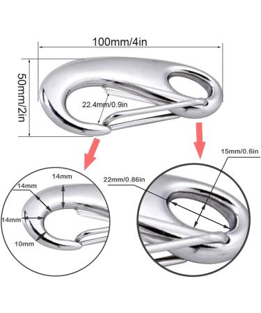 Abimars 4 inch Heavy Duty Rope Connector Snap Hook 316 Stainless Steel Spring Snap Hook Clip Load Capacity 1000lbs Marine Grade Anchor Clips for Rope (2 Pack) - Buy Online on GoSupps.com