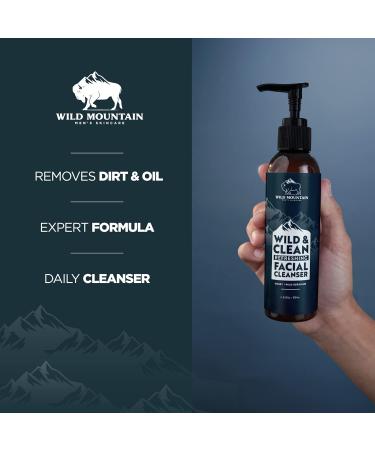 Wild Mountain 'Wild & Clean' Facial Cleanser for Men - Soothing Brightening Acne Face Wash for Sensitive Skin - 6 Oz - Buy Online on GoSupps.com