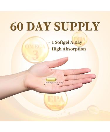 Novafun Omega 3 Fish Oil Concentrate Softgels 1000mg Contains 480 mg EPA and 320 mg DHA Fish Oil Omega 3 Supplements for Heart Brain Joints Eye Health 60 Count - Buy Online on GoSupps.com
