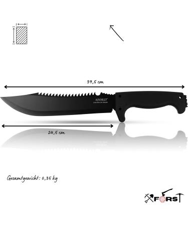 Xforst Rambo Messer CRB - Large High-Quality Hunting Knife | 39.5 cm Outdoor Survival Knife with Plastic Handle & Oxford Sheath - Buy Online on GoSupps.com