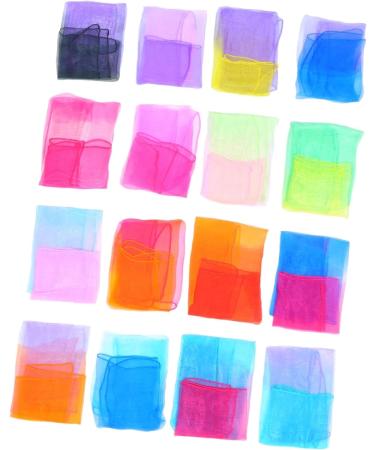Auriikop Jongliertschen 16-Piece Colorful Chiffon Dance Towels - 60x60cm Multi-Colored Silk Square Scarves for Kids & Decorations - Buy Online on GoSupps.com