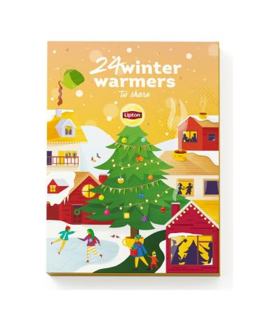 Lipton | Advent Calendar 2023 Teas and Infusions | Assortment of 48 Black/Green Teas and Gourmet Infusions | Gift idea