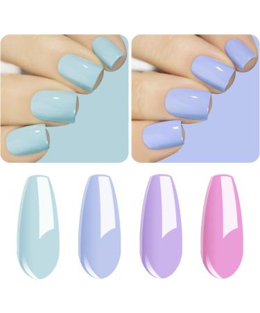Vishine Gel Nail Polish Set - 4 Pastel Creme Color Spring Summer Baby Blue Lavande Lilac Violet Nail Gel Nail Art Long-lasting Salon DIY Manicure 8ml C030 Set C030 - Buy Online on GoSupps.com