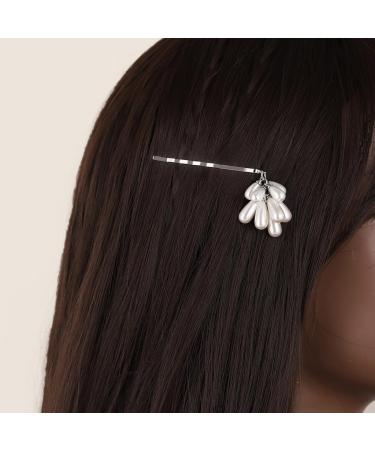 hgnxa Elegant Pearl Hair Clip Wheat Ears Hairpin Hair Barrettes Female Bangs Side Clip Headdress Hair Accessory Women Gift Gray - Buy Online on GoSupps.com