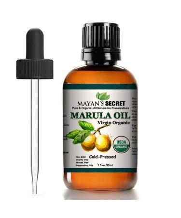 Mayan's Secret Marula Oil USDA Certified Organic Virgin cold pressing Unrefined Luxury Oil for Face Body Lips Hair Nails Shampoo Conditioner Lotion Face Serum