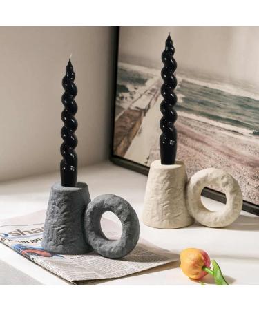 Shop Smokeelee Tapered Black Spiral Candles - Odorless Unscented Twisted Candlesticks for Relaxation & Special Occasions - International Shipping Available - Buy Online on GoSupps.com