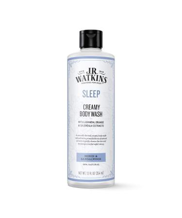 J.R. Watkins Sleep Creamy Moisturizing Body Wash  Cleanses & Encourages Restful Sleep  Natural Monoi & Sandalwood  12 oz