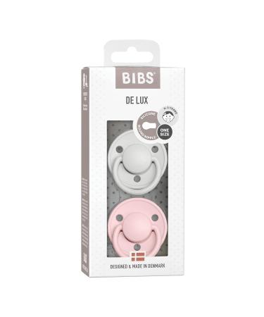 BIBSE de Lux Schnuller 2-Pack | BPA-Free Cherry Shape Silicone Nipple for 0-36 Months | Made in Denmark - Haze/Blossom - Buy Online on GoSupps.com