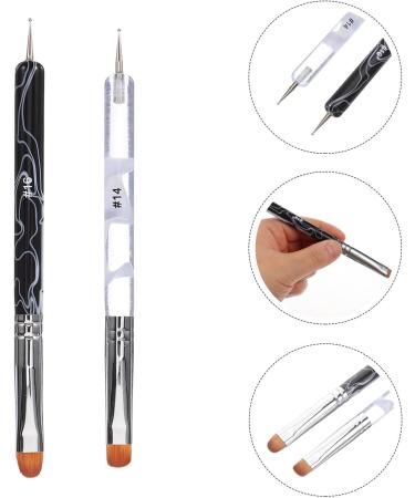 Baluue 2pcs Double Head Nail Dotting Pens Nail Art Brush Nail Drawing Pen Manicure Painting Brush - Buy Online on GoSupps.com