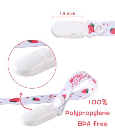 CutiePlusU Adult Pacifier Clip Anyard Holder 3 Pack - Fruit Party Designs, Adult Size (Strawberries, Cherries, Peaches) - Buy Online on GoSupps.com
