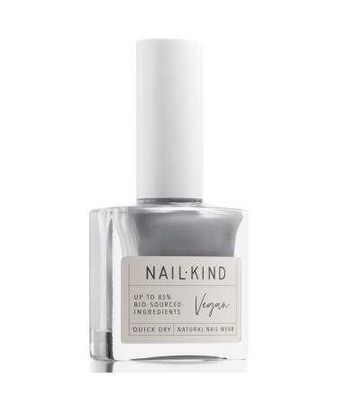 NAILKIND Grey Nail Polish - Liv' A Little - Pearlescent Nail Varnish - Vegan Nail Lacquer - Peta Certified Cruelty Free - Quick Drying Long Lasting - Chip Resistant Manicure - 8ml silver
