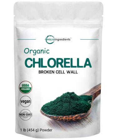 Organic Chlorella Powder, 16 Ounce (1lb), Broken Cell Wall, Rich in Vegan Proteins & Vitamins, Raw, Bulk Premium Chlorella Supplement, Vegan Friendly, Non-Irradiation 1 Pound (Pack of 1)